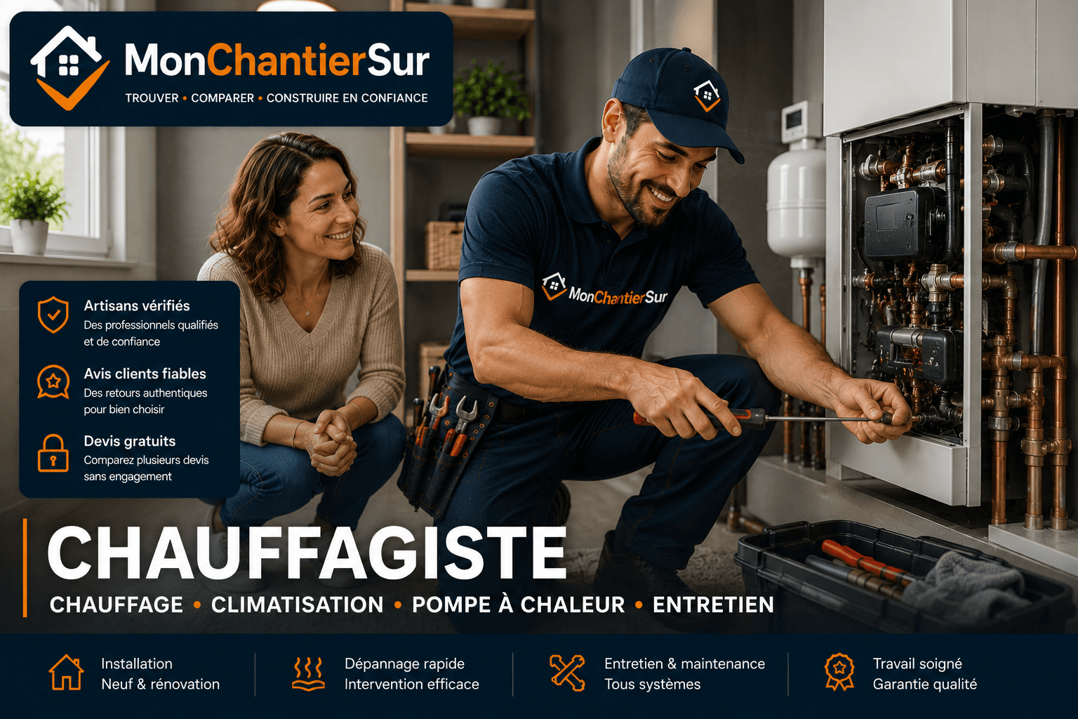 Chantier Chauffagiste / chauffage / climatisation