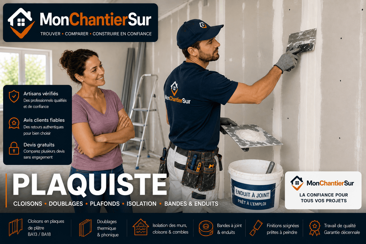 Chantier Plaquiste / isolation / cloisons