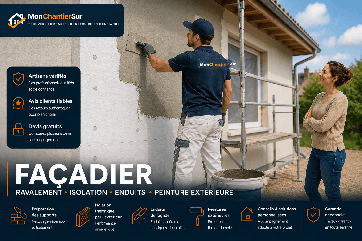 Chantier Façadier / ravalement / façade